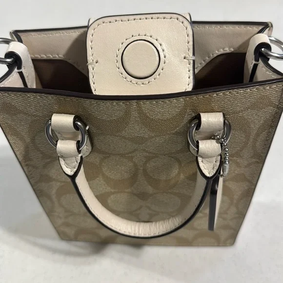 Coach Mini Tote or Crossbody Signature Canvas Like New - Picture 8 of 11